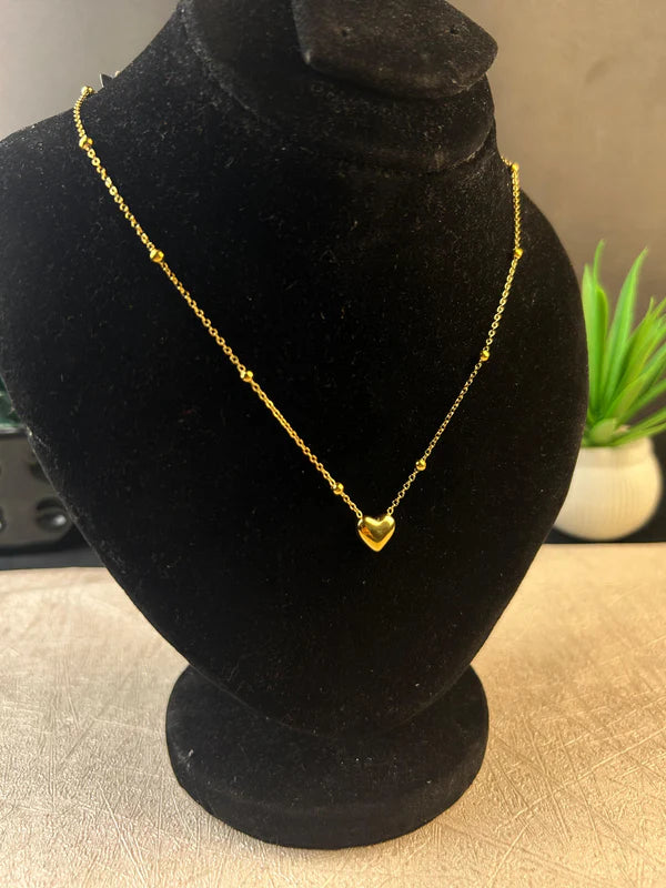 Golden Charm Heart Necklace